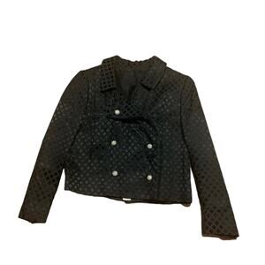 Vintage Ginala Blazer Suit Jacket Textured Double Breasted Emerald Green Medium